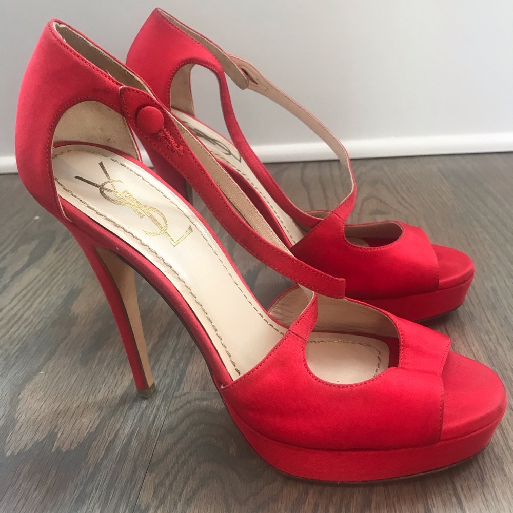 YSL Tribute satin sandals